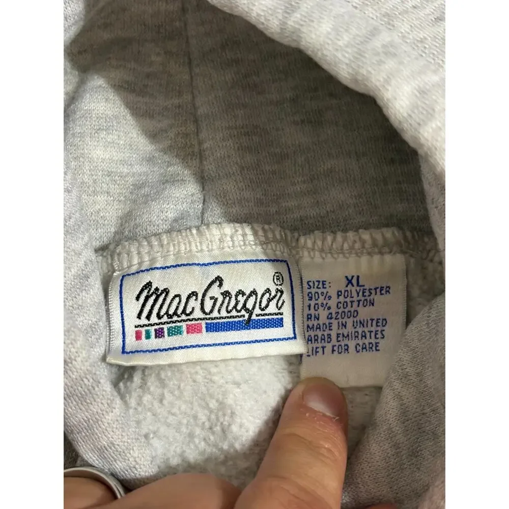 Vintage 90s MacGregor Grey Zip Up Hoodie Retro Y2K Skater Streetwear - Men’s XL